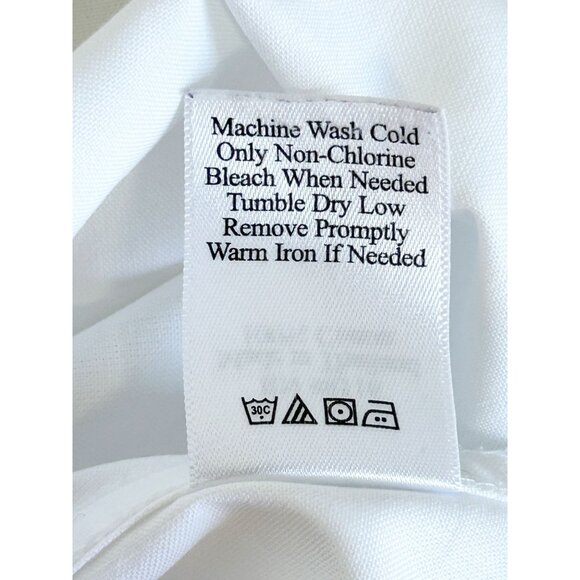 Coldwater Creek Long Sleeve Collared Button Cotton Blouse in White - Sz L - Picture 6 of 6